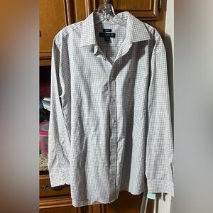 Joseph & Feiss Non Iron Plaid & Checks Long Sleeve Dress Shirt Size 17 34/35